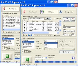 Rip audio CD and convert MP3 to MP3 WAV WMA